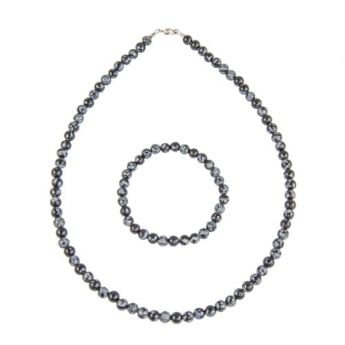 coffret obsidienne flocon de neige pierres boules 6mm