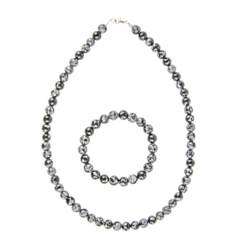 caja obsidiana copo de nieve piedras bolas 10mm