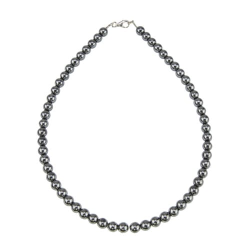 collier hematite pierres boules 8mm