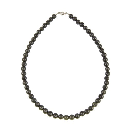 collier obsidienne noire pierres boules 8mm
