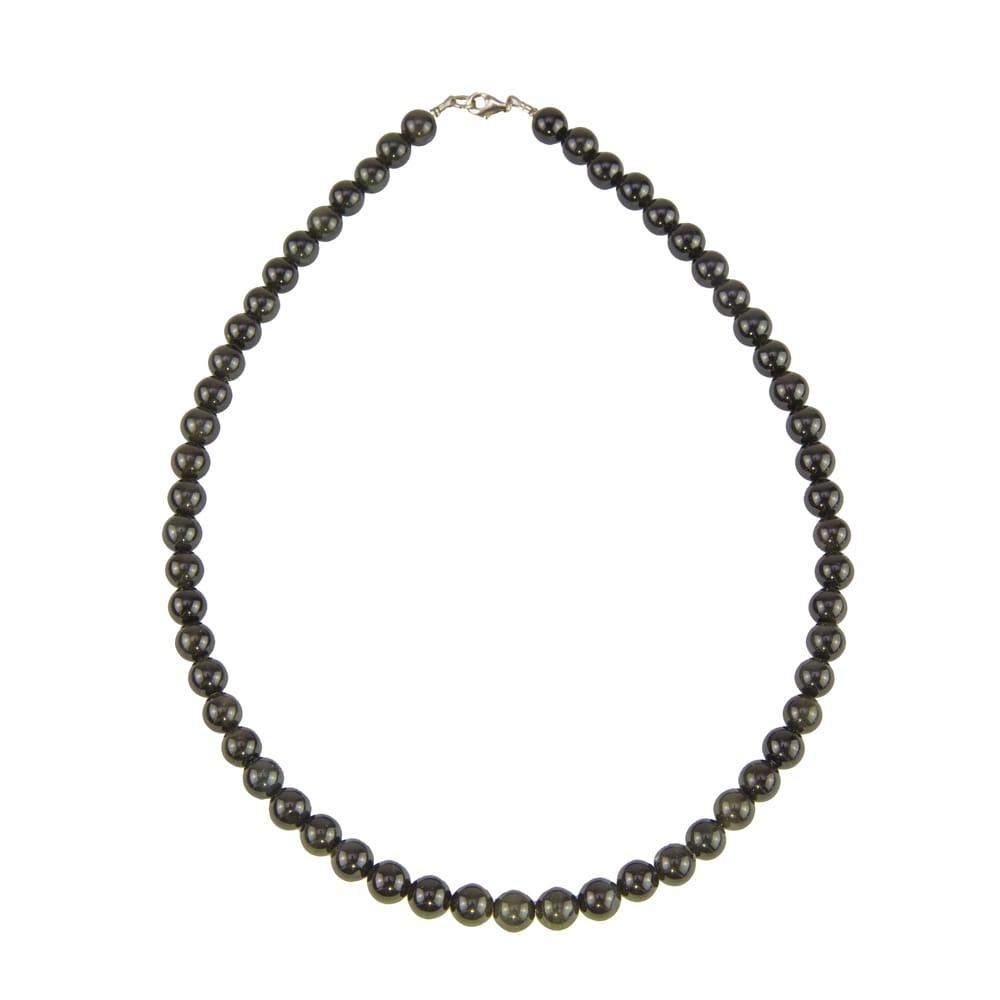 collier obsidienne noire pierres boules 8mm