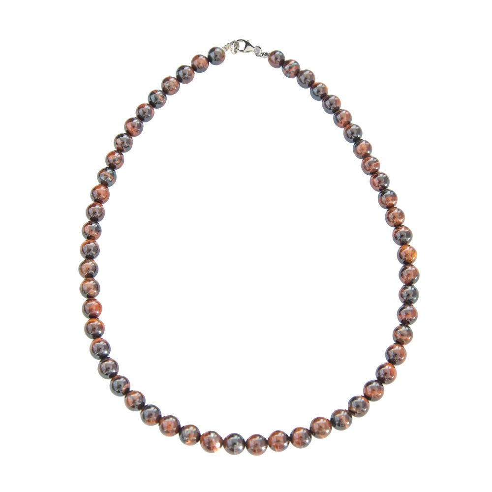 collier oeil de taureau pierres boules 8mm