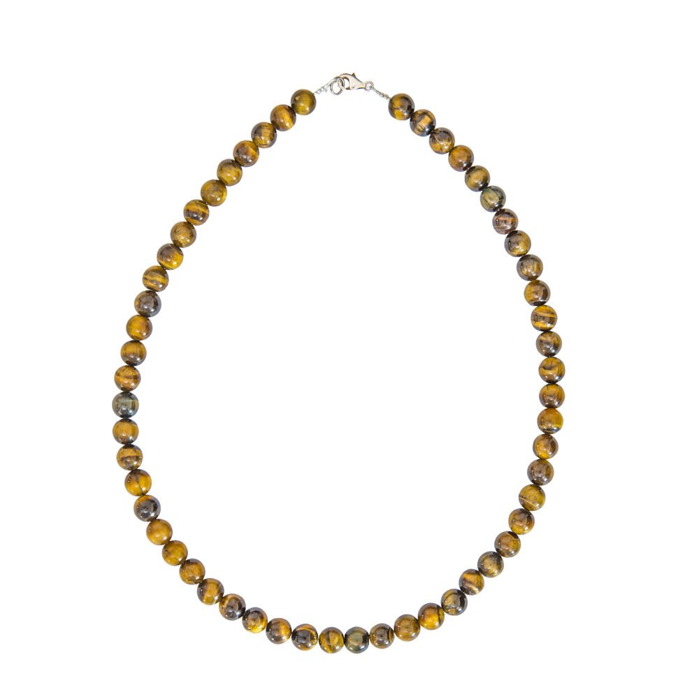 collier oeil de tigre pierres boules 8mm