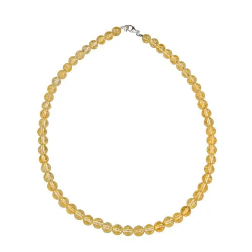 collier citrine pierres boules 8mm