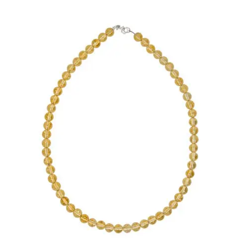 collier citrine pierres boules 8mm