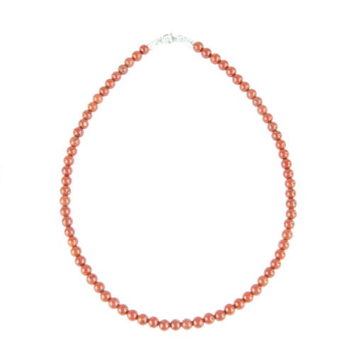 collier jaspe rouge pierres boules 6mm