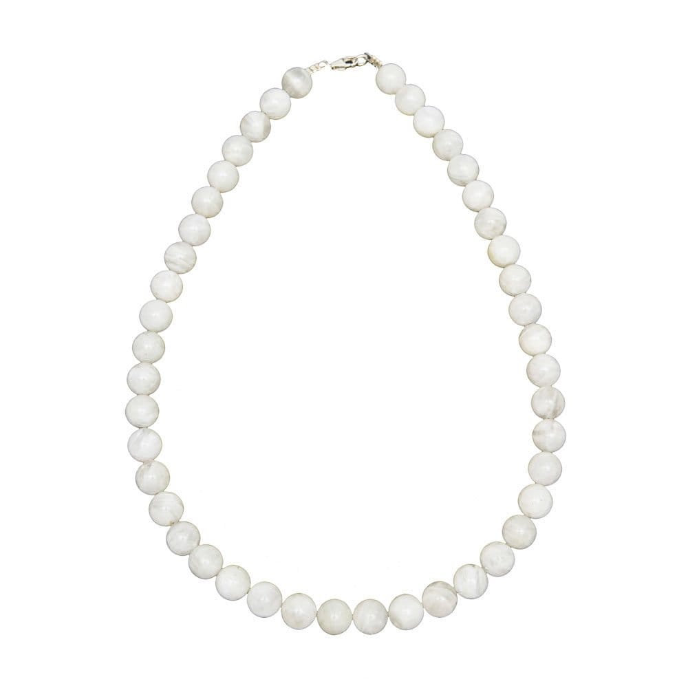 collier pierre de lune pierres boules 10mm