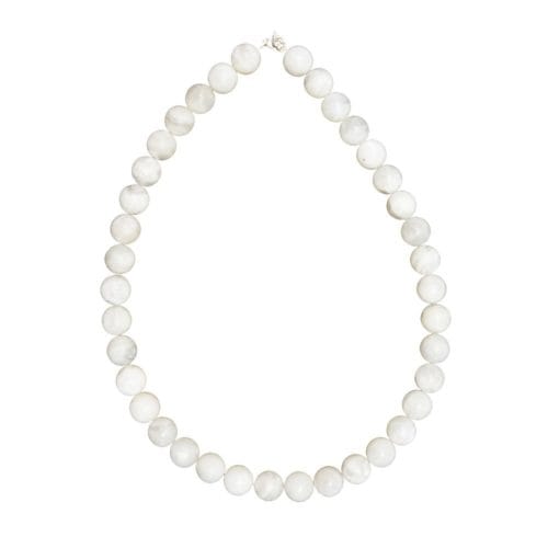 collier pierre de lune pierres boules 12mm