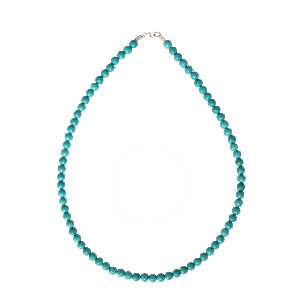 collier turquoise pierres boules 6mm