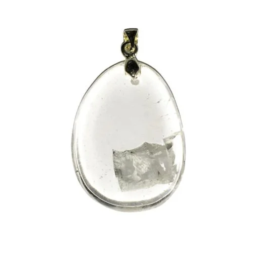 colgante cristal de roca piedra plana