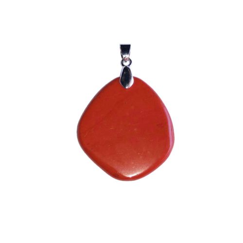 pendentif jaspe rouge pierre plate