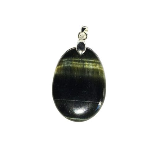pendentif oeil de faucon pierre plate