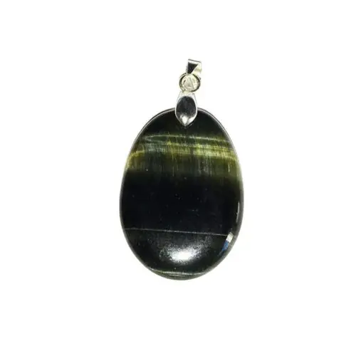 pendentif oeil de faucon pierre plate