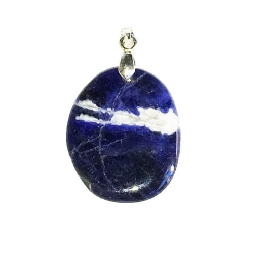 pendentif sodalite pierre plate