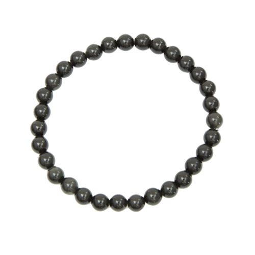 bracelet obsidienne noire pierres boules 6mm