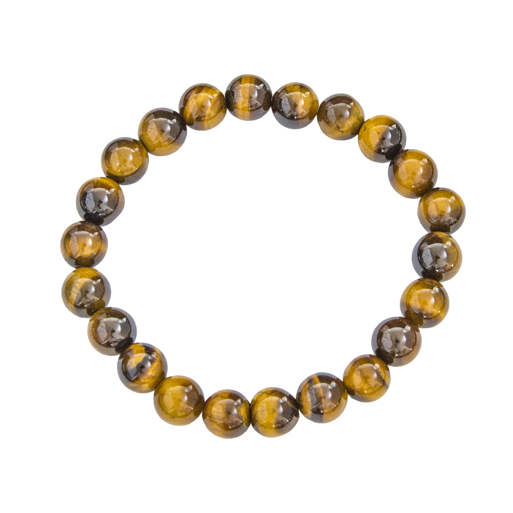 Bracelet Oeil de tigre - Pierres boules 8mm