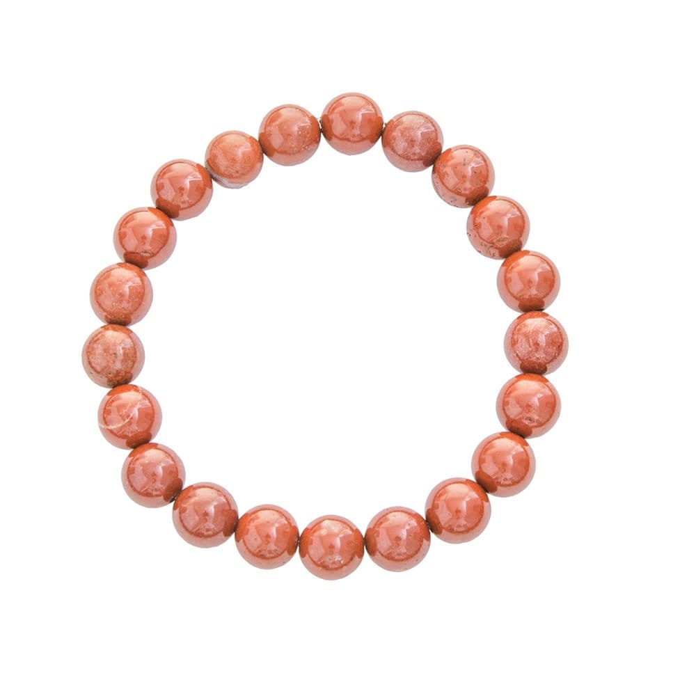 bracelet jaspe rouge pierres boules 8mm
