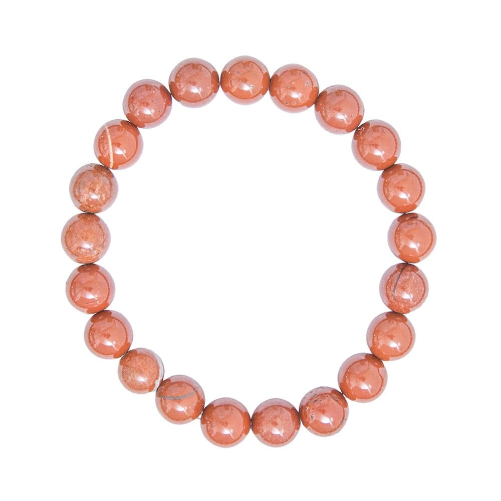 bracelet jaspe rouge pierres boules 8mm
