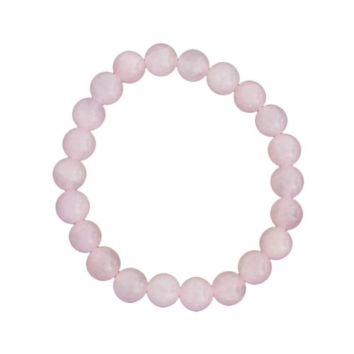 bracelet quartz rose pierres boules 8mm