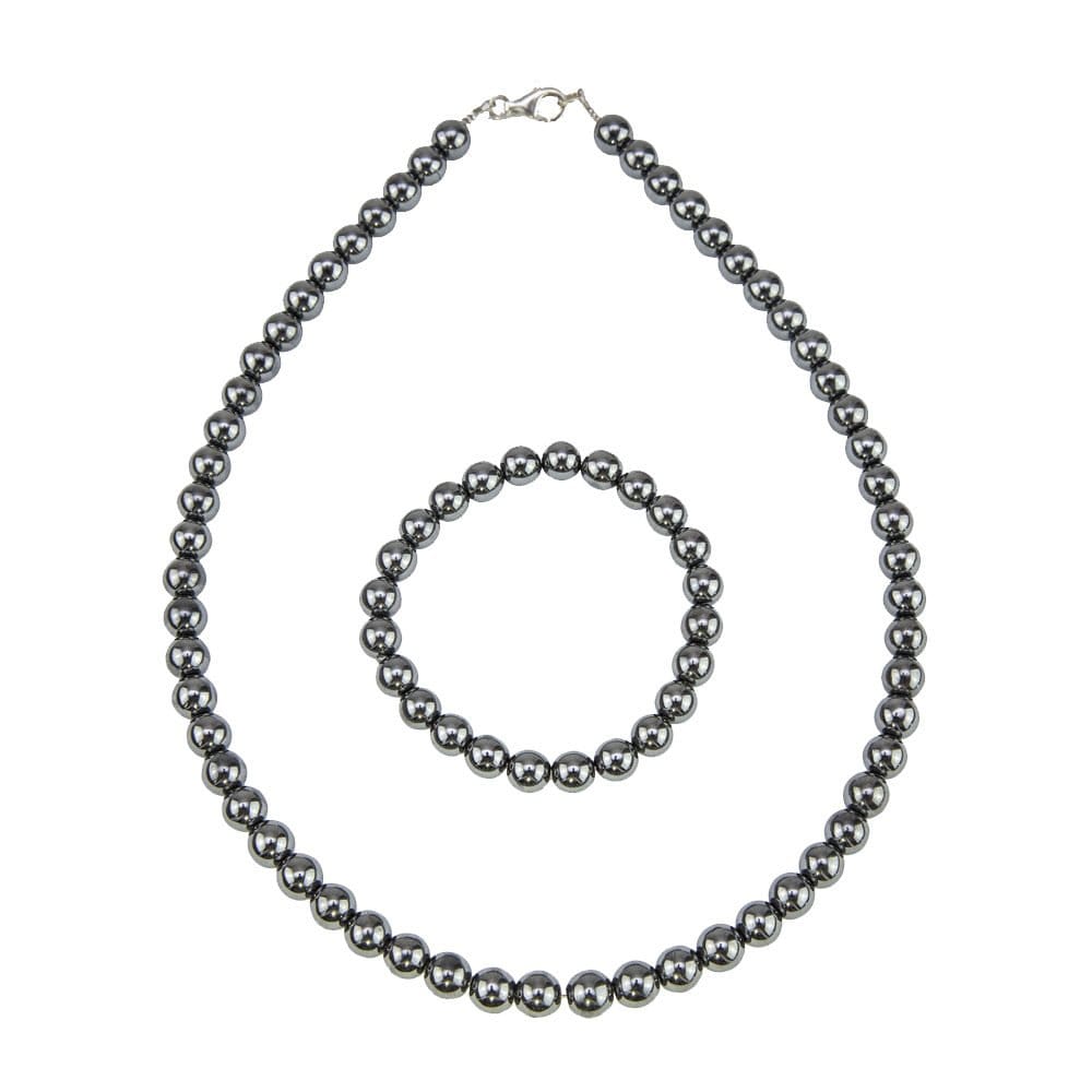 coffret hematite pierres boules 8mm