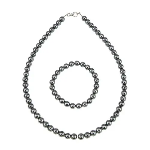 coffret hematite pierres boules 8mm