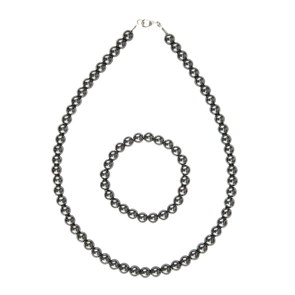 coffret hematite pierres boules 8mm