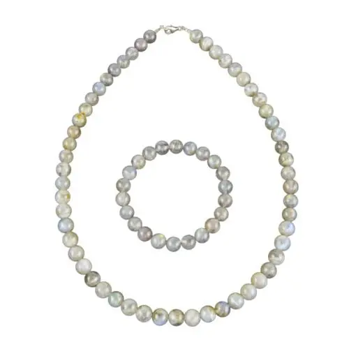 coffret labradorite pierres boules 8mm