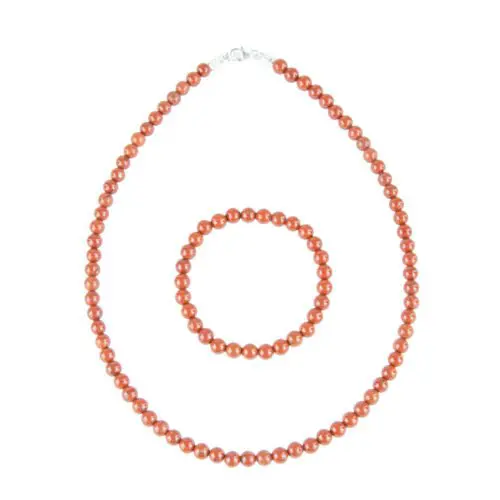 coffret jaspe rouge pierres boules 6mm