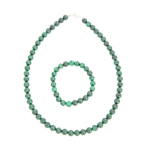 coffret malachite pierres boules 8mm