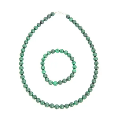 coffret malachite pierres boules 8mm