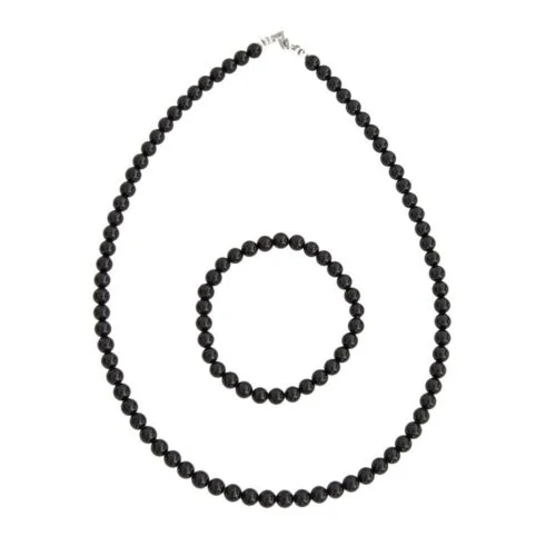 coffret tourmaline noire pierres boules 6mm