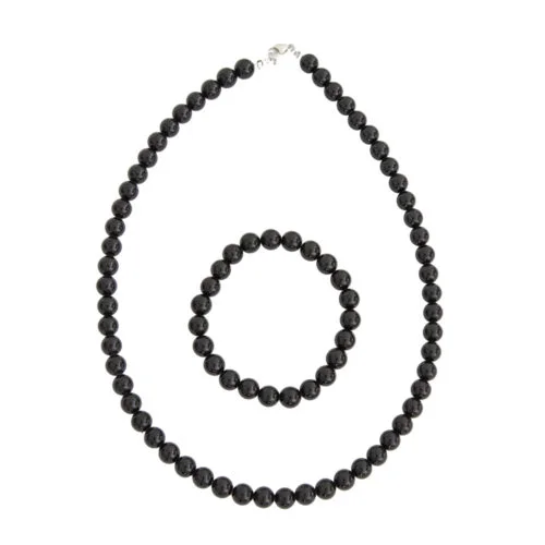 coffret tourmaline noire pierres boules 8mm