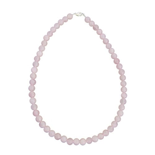 collier quartz rose pierres boules 8mm
