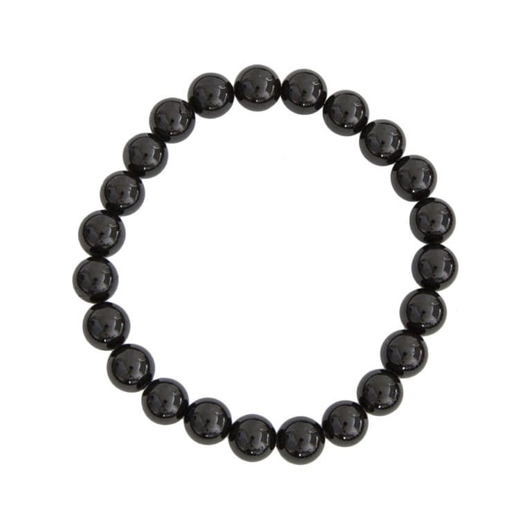 Fil De Perles En Tourmaline Noire - 39cm, 47 Pièces, Boules 8mm - Neuf