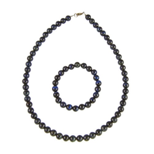 coffret oeil de faucon pierres boules 8mm