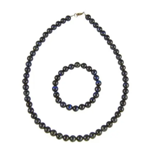 coffret oeil de faucon pierres boules 8mm