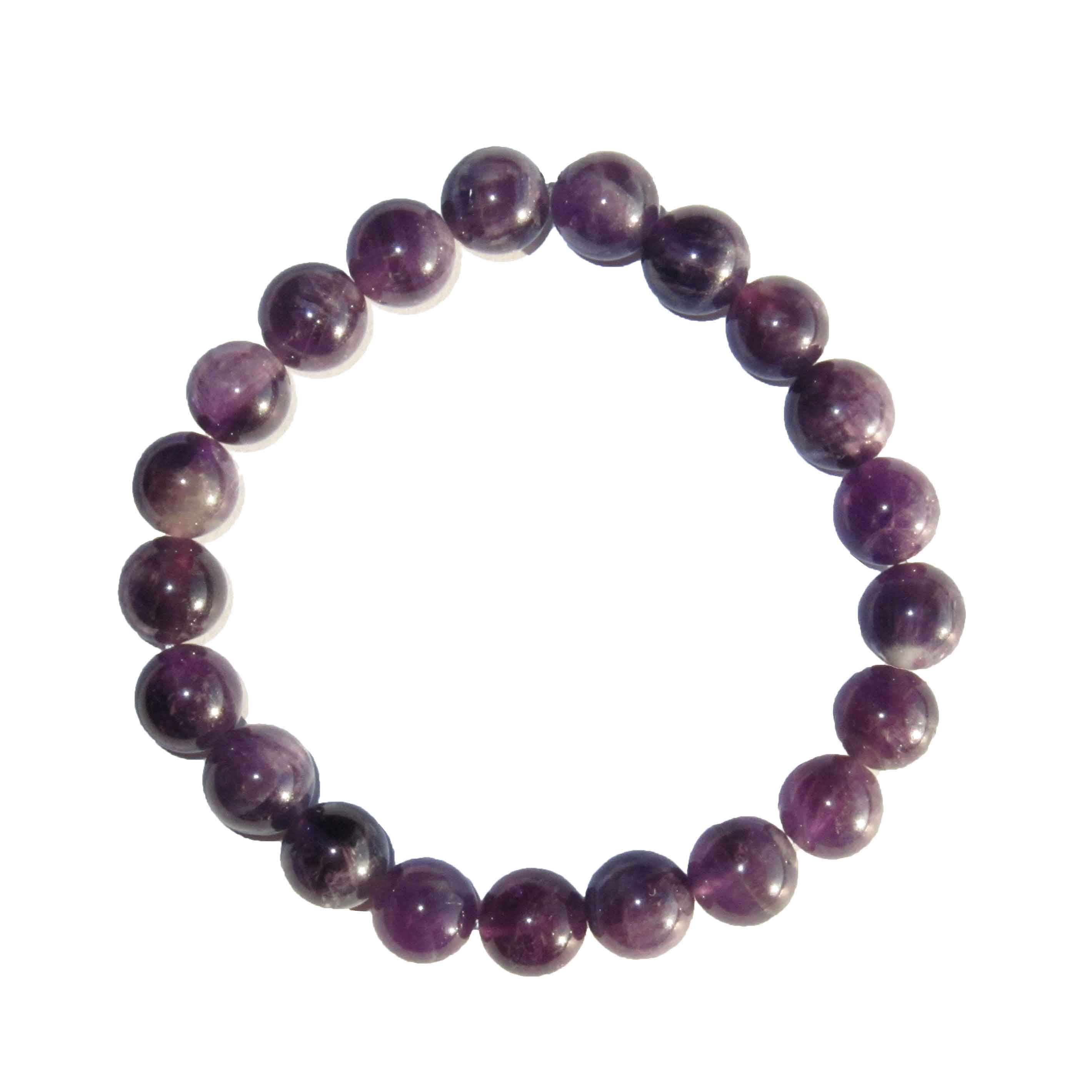 Bracelet Pierre Naturelle Améthyste – 8 Mm – Coulissant – Homme/femme – Budget Beauté