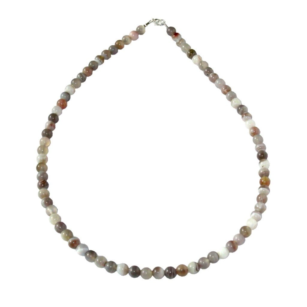 Collier Agate botswana – Pierres boules 6mm