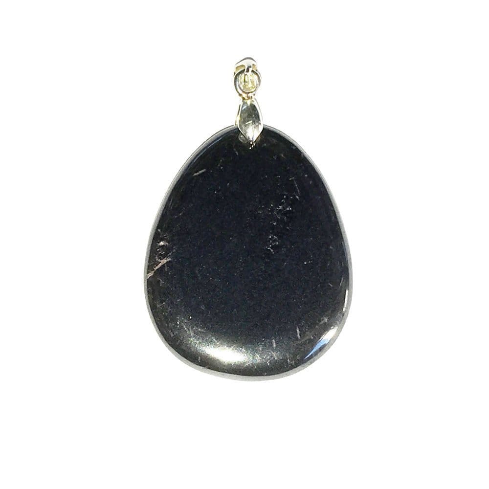 pendentif hematite pierre plate