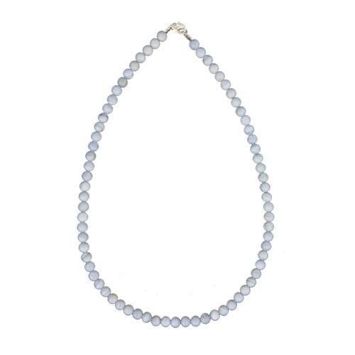 collier calcédoine pierres boules 6mm