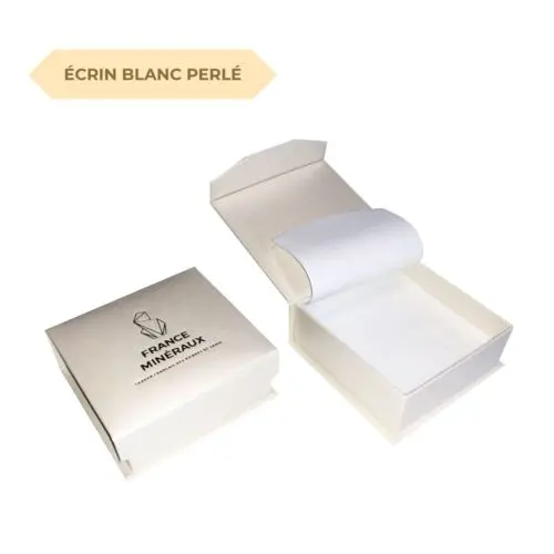 écrin blanc perlé france minéraux
