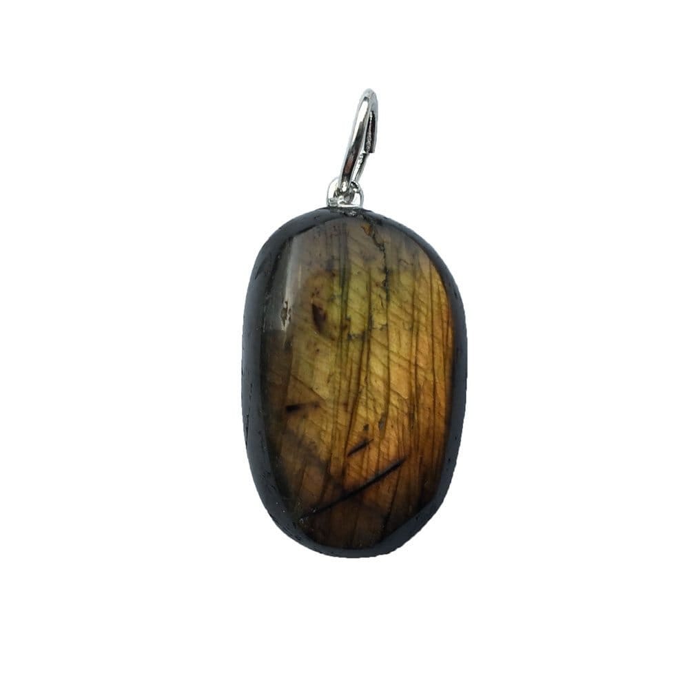 Pendentif en labradorite violette - Pierre plate forme libre - Natur'O