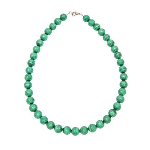 collier malachite pierres boules 10mm