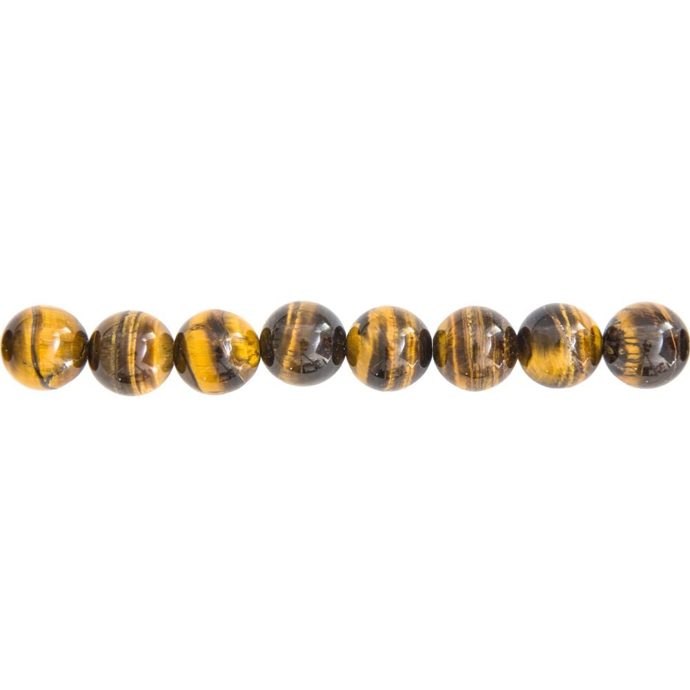 fil oeil de tigre pierres boules 12mm