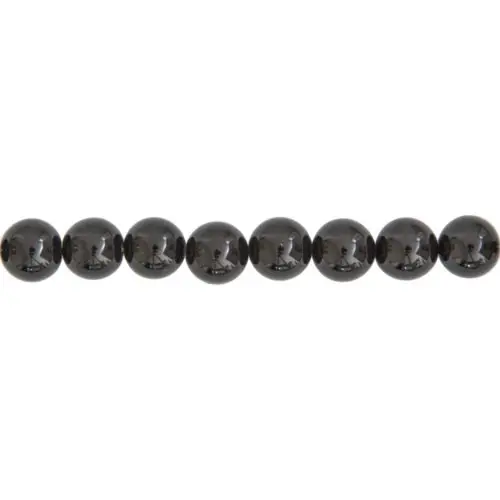 fil agate noire pierres boules 12mm