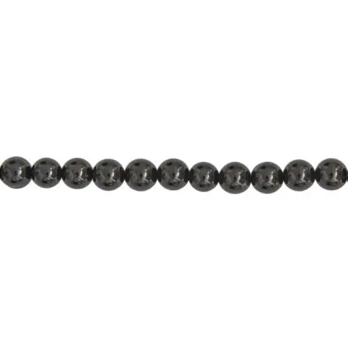 fil agate noire pierres boules 6mm