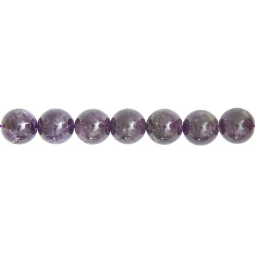 fil améthyste pierres boules 14mm