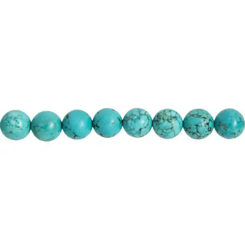fil turquoise pierres boules 12mm