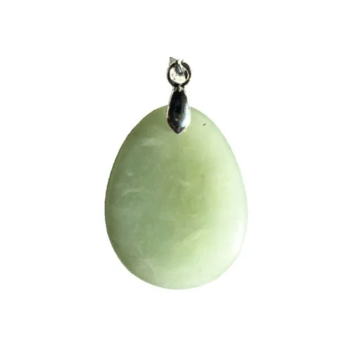 colgante jade verde piedra plana