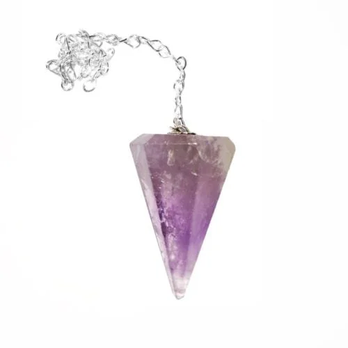 pendule amethyste hexagonal
